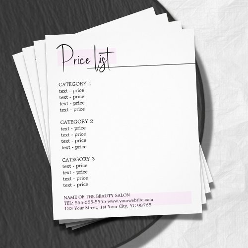 Elegant Stylish White Rose Beauty Menu Flyer