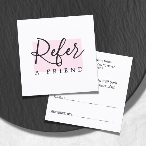 Elegant Stylish White Rose Salon Referral Card