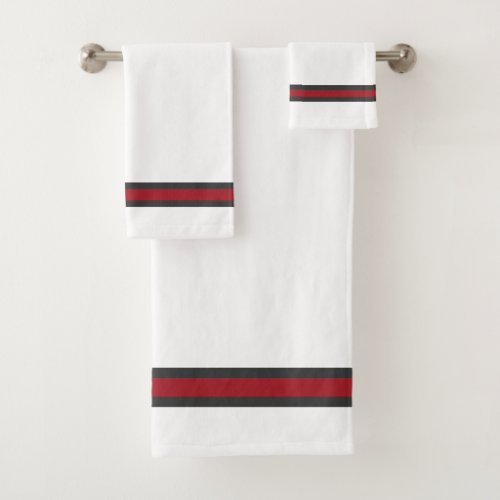 Elegant Stylish White Striped Luxury   Bath Towel Set