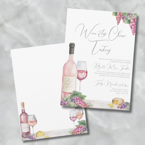 Elegant Stylish Wine Tasting Party Invitation