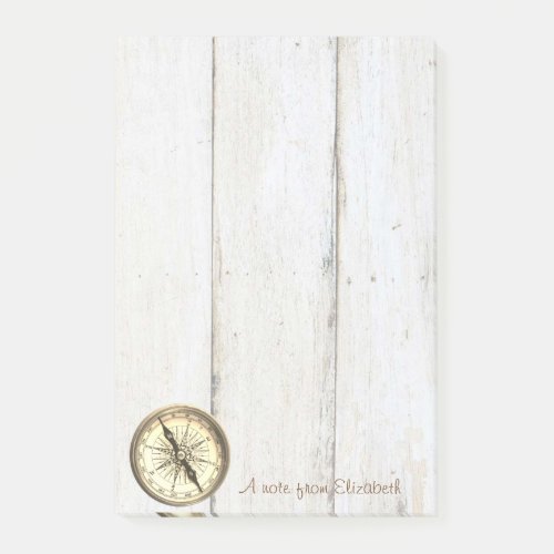 Elegant Stylish Wood TextureNautical Compass Post_it Notes