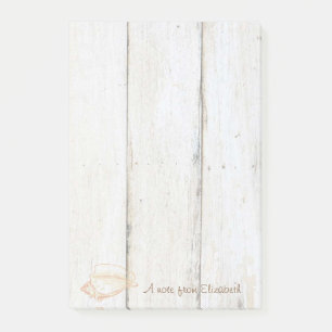 Elegant Stylish ,Wood Texture,Seashell Post-it Notes