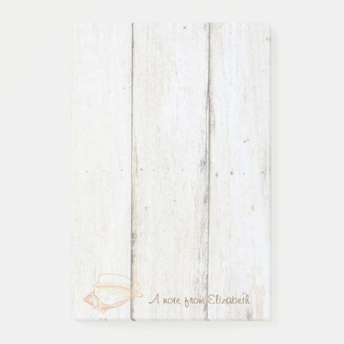 Elegant Stylish Wood TextureSeashell Post_it Notes