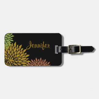 Elegant Stylized Chrysanthemums Custom Luggage Tag