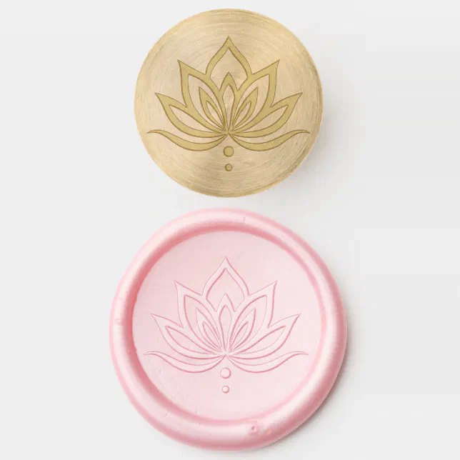 Elegant stylized lotus flower wax seal stamp | Zazzle