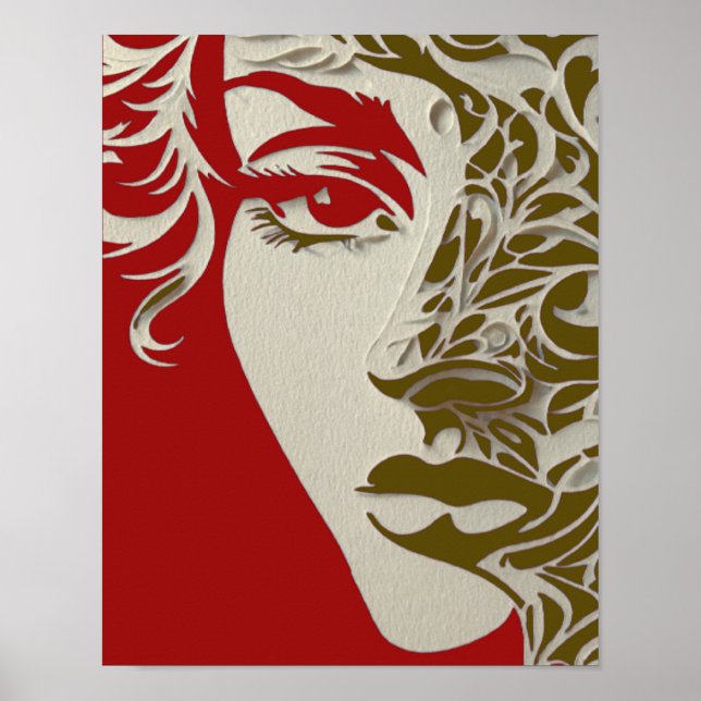 Elegant Stylized Woman Portrait Poster (Front)