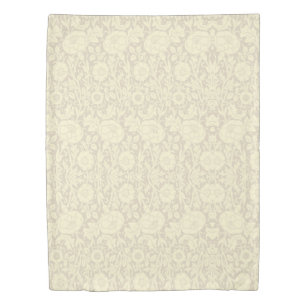 Elegant Subtle Beige Cream Floral Pattern Duvet Cover