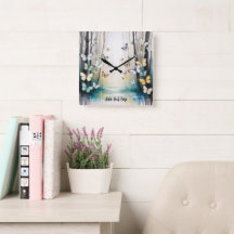 Elegant Subtle Butterfly Personalized Wall Clock