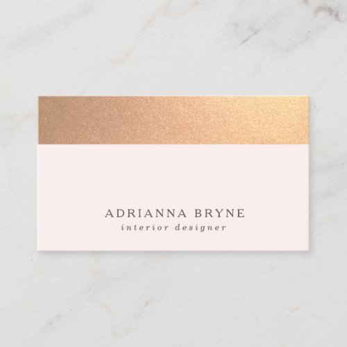 Elegant Subtle Gold Glitter Light Pink Business Card