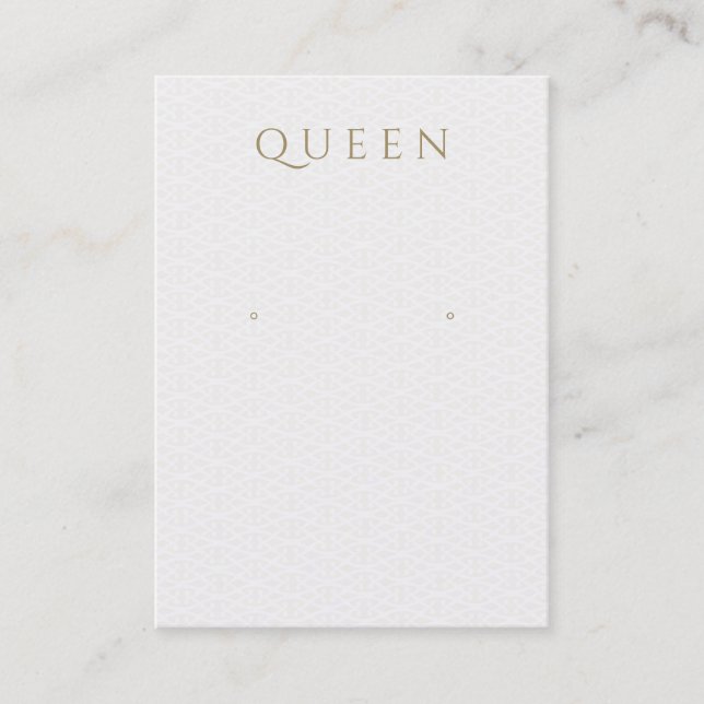 Elegant Subtle Pattern Earring Jewelry Display Business Card (Front)