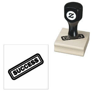 Elegant Success Printed Wood Art Plum Ink Work Rubber Stamp