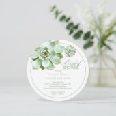 Elegant Succulent Botanical Bridal Shower Invitation (Standing Front)