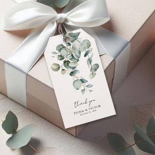 Elegant Succulent Eucalyptus Greenery Wedding Gift Tags