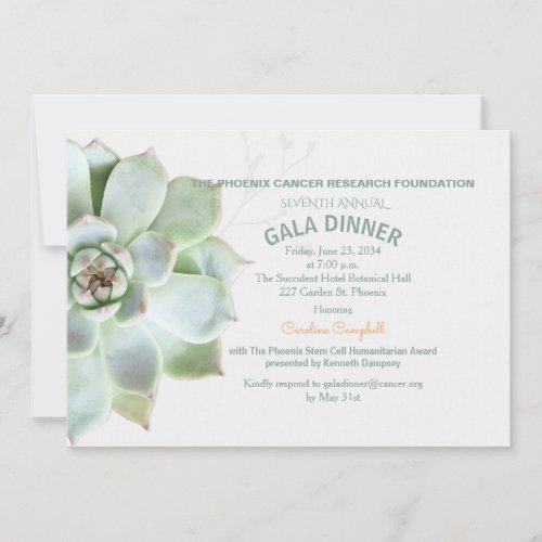 Elegant Succulent Gala Dinner Invitation