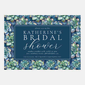 Elegant Succulent Garden Bridal Shower Invitation