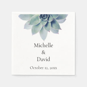 Elegant Succulent Greenery Wedding Reception Napkins