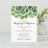 Elegant Succulent Plant Wedding Invitation (Standing Front)