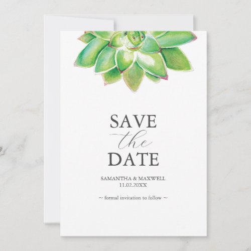 Elegant Succulent Save The Date Cards