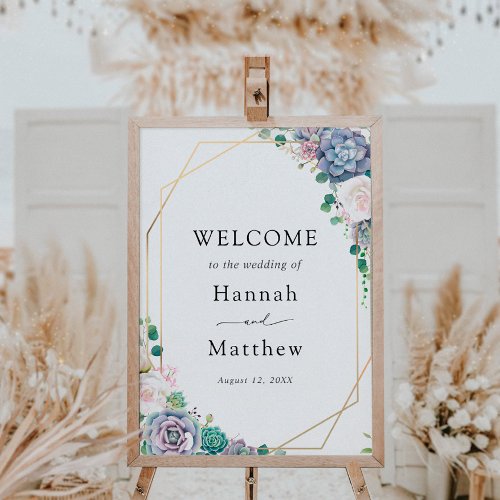 Elegant Succulent Wedding Welcome Sign