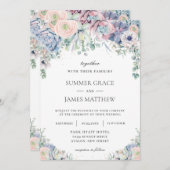 Elegant Succulents Blush Floral Greenery Wedding  Invitation (Front/Back)