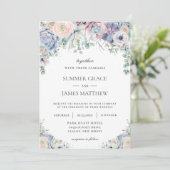 Elegant Succulents Blush Floral Greenery Wedding  Invitation (Standing Front)