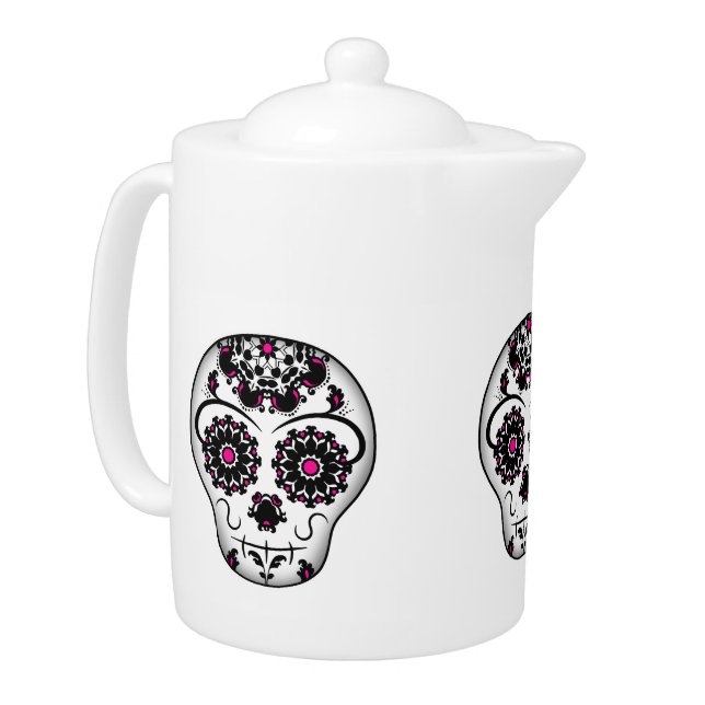 Elegant sugar skull teapot (Left)