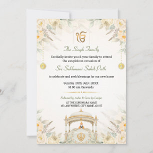 Elegant Sukhmani Sahib Path Housewarming Invite