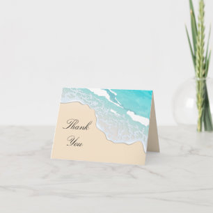 Elegant Summer Beachfront Tabletop  Thank You Card