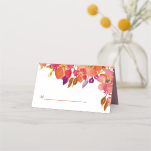 Elegant Summer Bouquet Modern Wedding Place Card