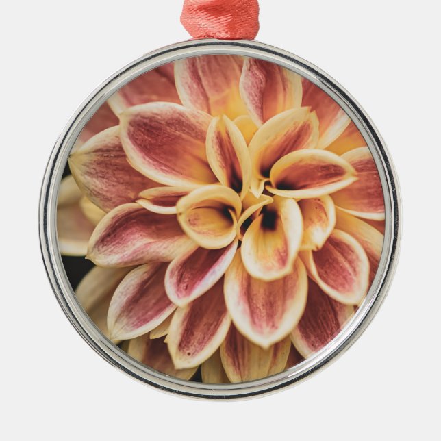 Elegant Summer Dahlia Flower (Floral Art) Metal Ornament (Front)