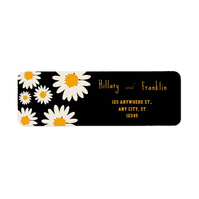Elegant Summer Daisy Floral Romantic Personalized Label (Front)