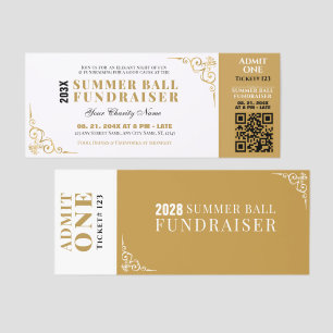 Elegant Summer Diner Fundraiser Event Raffle Tickets