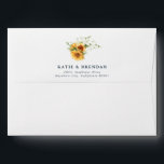 Elegant Summer Fall Sunflower Floral Wedding Envelope<br><div class="desc">Elegant Summer Fall Sunflower Floral Wedding design for 5x7 Card Envelope". For convenience you can simply customize it with your return address on the back flap.</div>