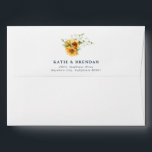 Elegant Summer Fall Sunflower Floral Wedding Envelope<br><div class="desc">Elegant Summer Fall Sunflower Floral Wedding design for 5x7 Card Envelope". For convenience you can simply customize it with your return address on the back flap.</div>