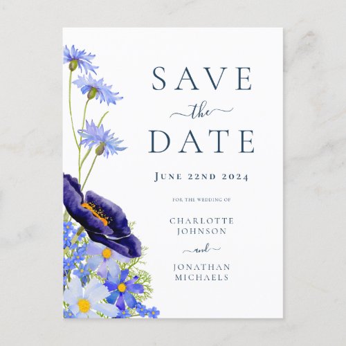 Elegant Summer Floral Wedding Invitation Postcard