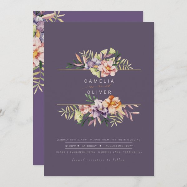 Elegant Summer Floral Wedding Invite QR Code RSVP