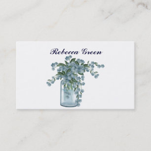 elegant summer garden blue wildflower wedding business card