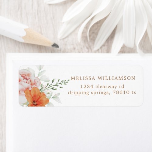 Elegant Summer Garden Floral Return Address Label