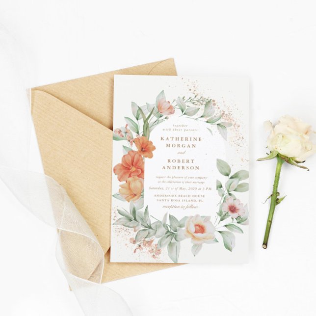 Elegant Summer Garden Floral Wedding Invitation (Creator Uploaded)