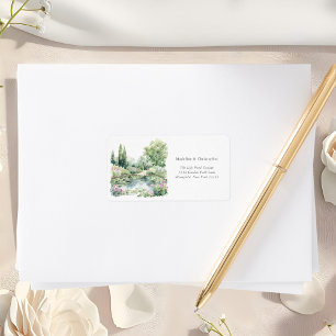 Elegant Summer Garden Wedding Return Address Label