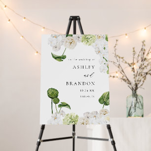 Elegant Summer Greenery Floral Wedding Welcome Foam Board