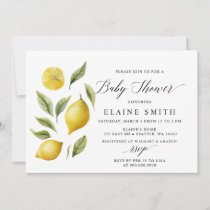 Elegant Summer Lemon Lime Citrus Baby Shower  Invitation