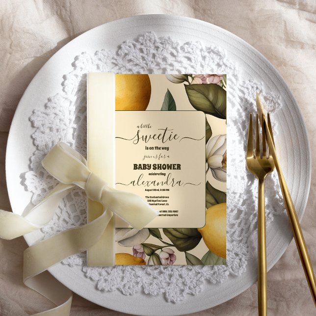 Elegant Summer Lemon Lime Citrus Baby Shower Invitation (Creator Uploaded)