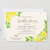 Elegant Summer Lemon Lime Citrus Bridal Shower  Invitation