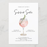 Elegant Summer Soiree Drinks Cocktail Party Pink Invitation
