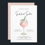 Elegant Summer Soiree Drinks Cocktail Party Pink Invitation<br><div class="desc">// Can be fully customized to suit your needs. Designed by Gorjo Designs via Zazzle. // Need help customizing your design? Got other ideas? Feel free to contact me (Zoe) directly via the contact button below.</div>