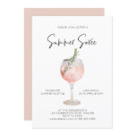 Elegant Summer Soiree Drinks Cocktail Party Pink Invitation Elegant Summer Soiree Drinks Cocktail Party Pink Invitation