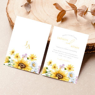 Elegant Summer Sunflower Monogram Floral Wedding Invitation
