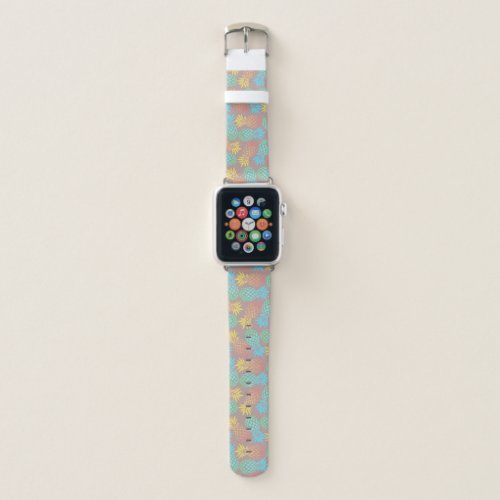 elegant summer tropical colorful pineapple pattern apple watch band