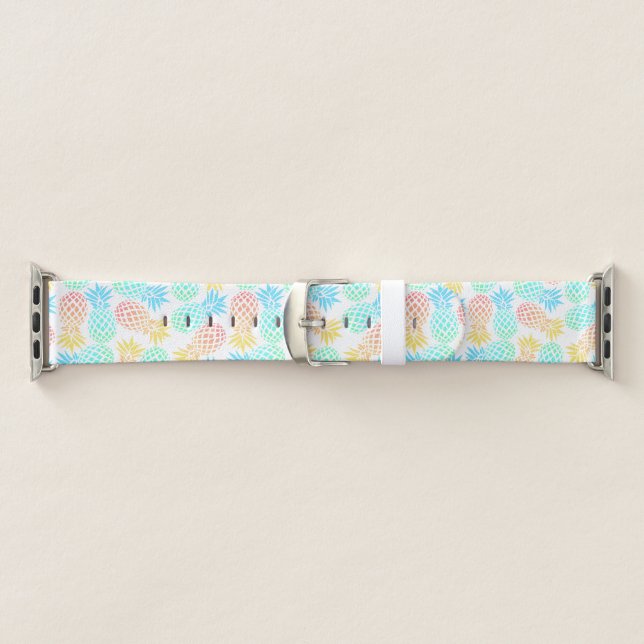 elegant summer tropical colorful pineapple pattern apple watch band (Band)